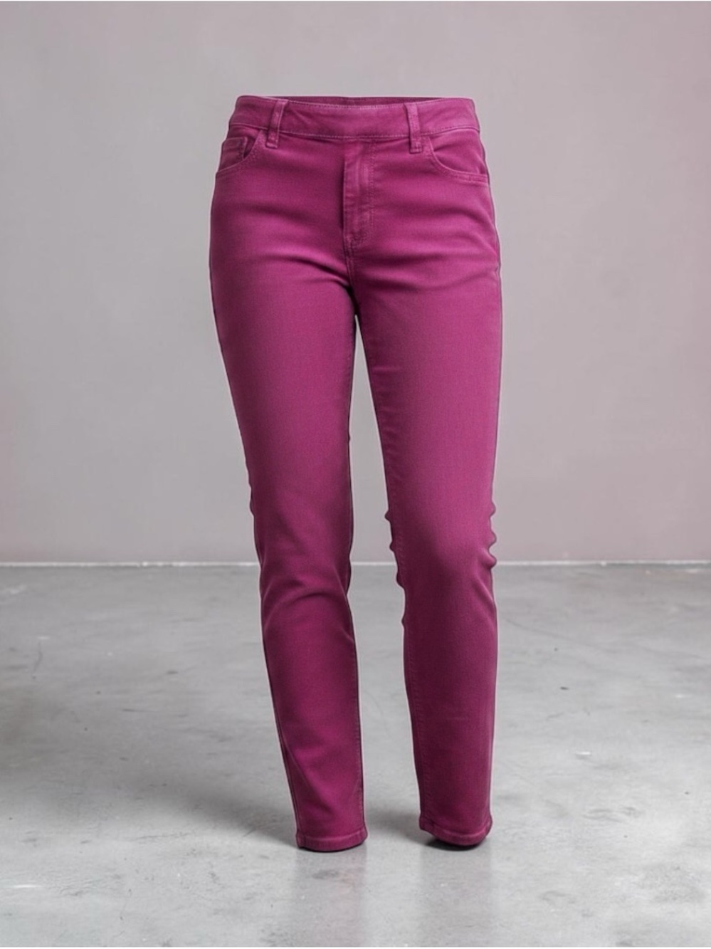 Wonder Nation Girls Dark Purple Pull On Straight Leg Twill Pants Size L 10-12